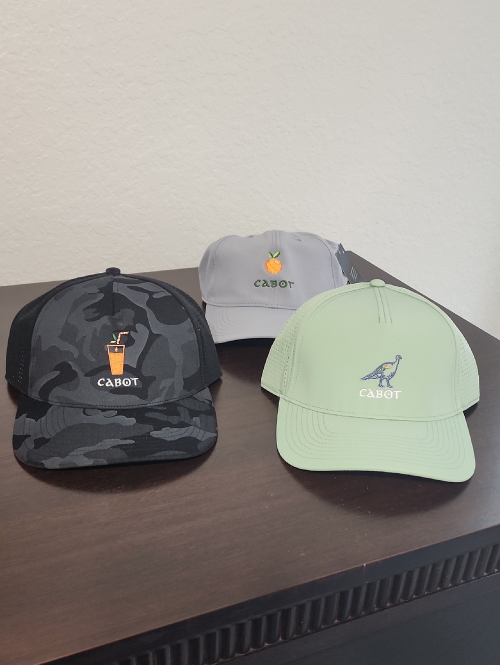 Cabot Embroidered Logo Trucker Hats - Set of 3